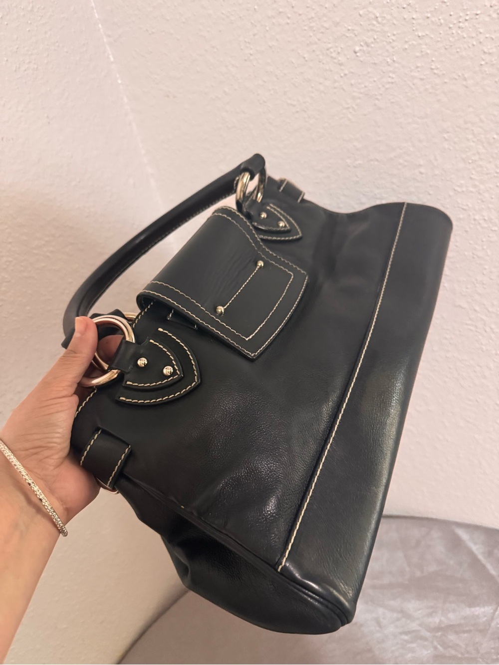 Marc Jacobs “ Daria”Black Leather Satchel with Silver Hardware - Picture 14 of 16